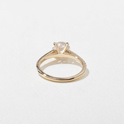 1.47 CT Round Pavé Lab Grown Diamond Engagement Ring