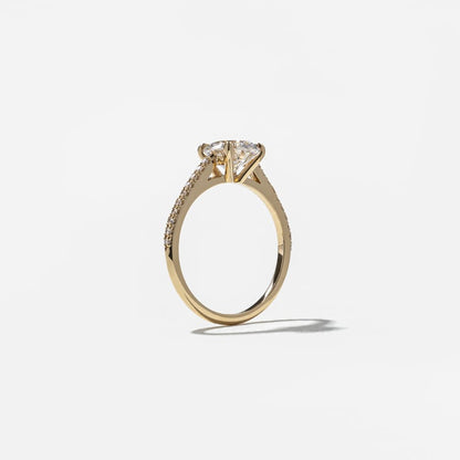 1.47 CT Round Pavé Lab Grown Diamond Engagement Ring