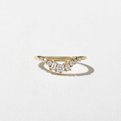 0.34 TCW Round, Tapered Baguette & Pear Lab Grown Diamond Wedding Band