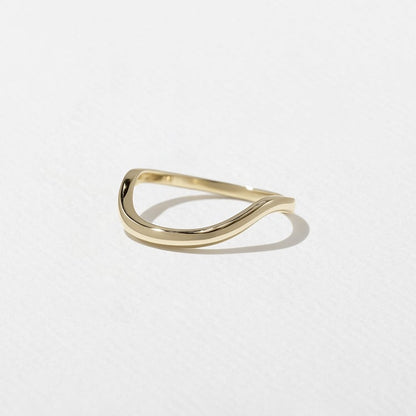 Coral Curved Wedding Band