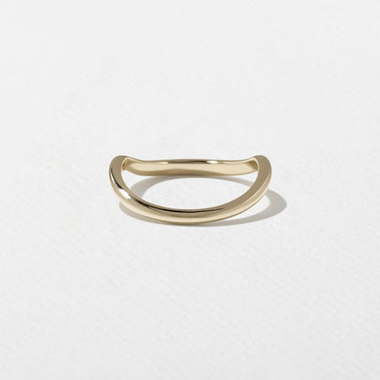 Coral Curved Wedding Band