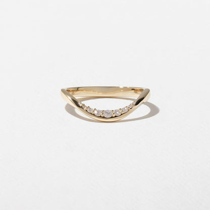 0.15 TCW Round Curved Lab Grown Diamond Wedding Band