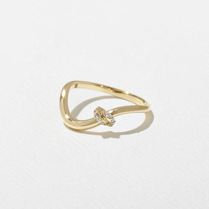 0.05 TCW Round Curved Lab Grown Diamond Wedding Band