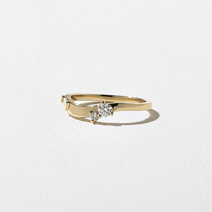 0.23 TCW Round & Baguette Curved Lab Grown Diamond Wedding Band
