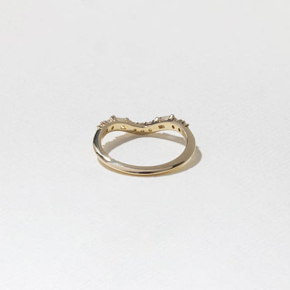 0.26 TCW Round & Baguette Curved Lab Grown Diamond Wedding Band