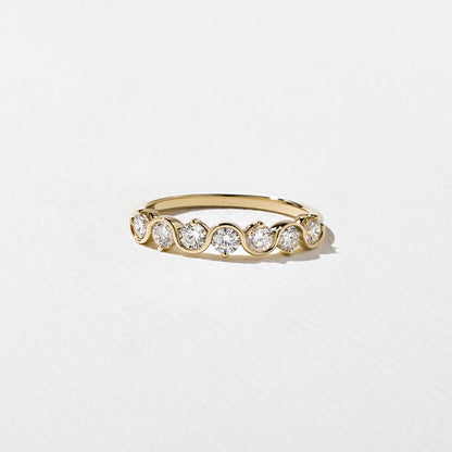 0.57 TCW Round Bezel Lab Grown Diamond Wedding Band
