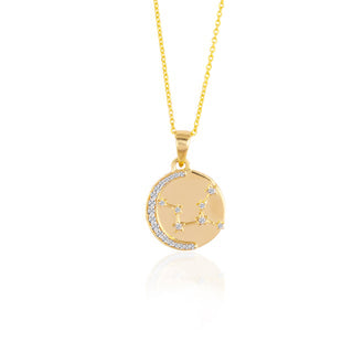0.18 CT Round Lab Grown Diamond Star Sign Necklace