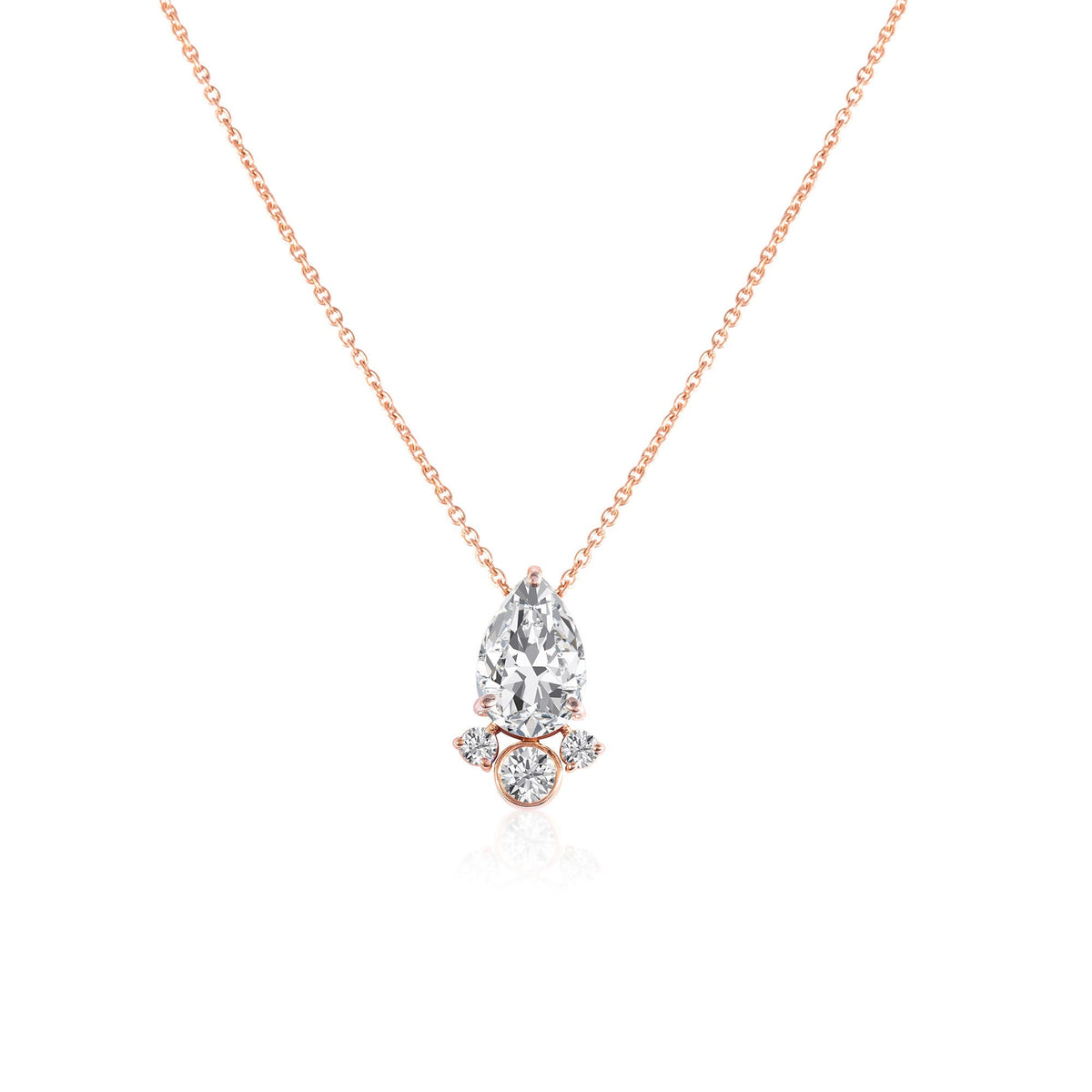 2.5 TCW Pear Lab Grown Diamond Multi Stone Necklace