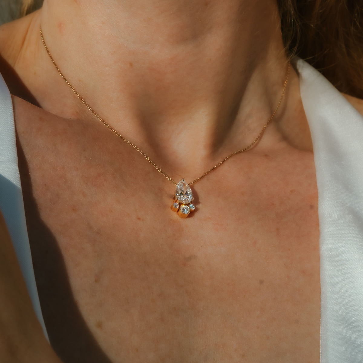 2.5 TCW Pear Lab Grown Diamond Multi Stone Necklace