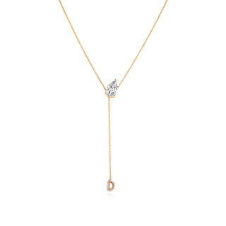 2.1 TCW Pear Lab Grown Diamond Chain Necklace with Center Stone