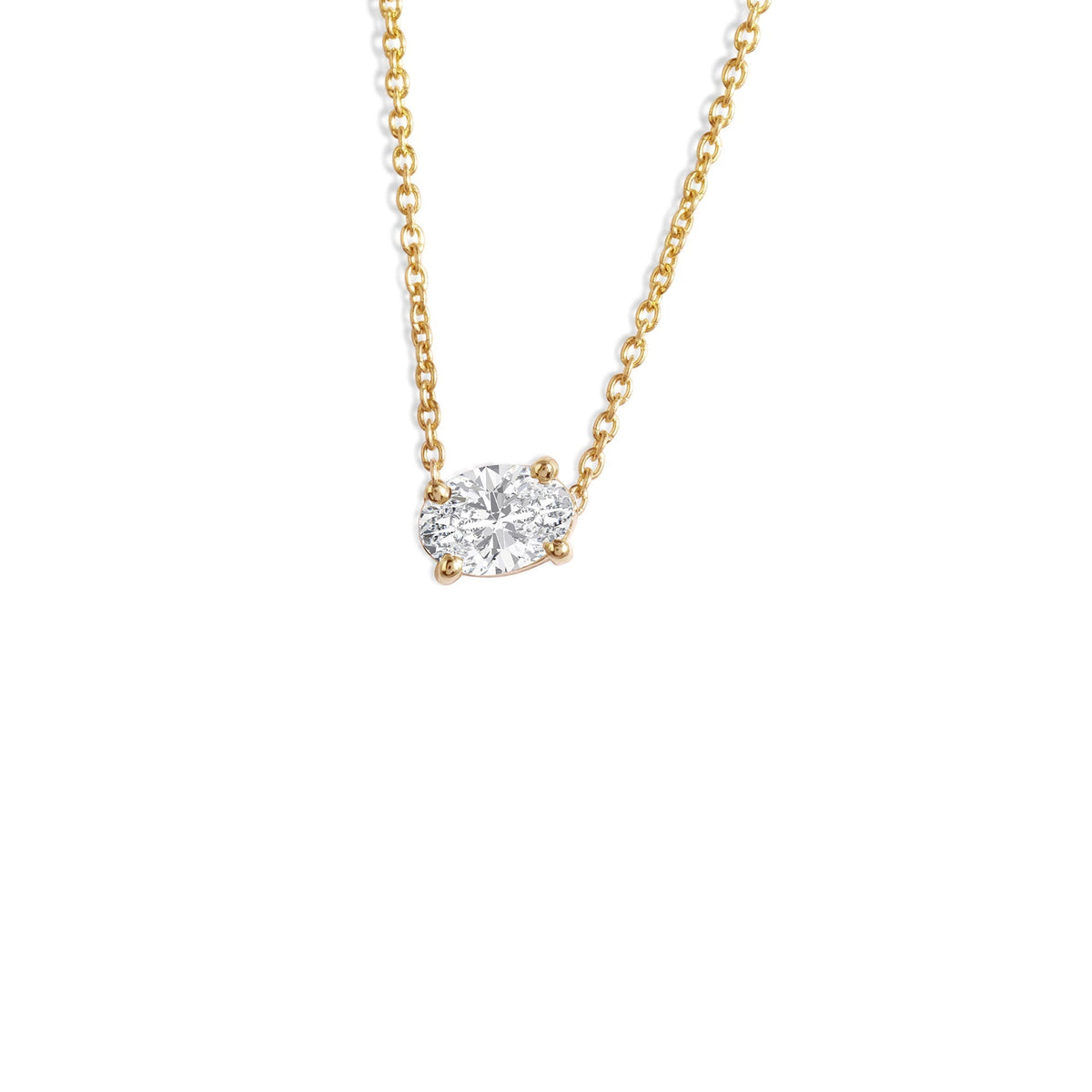 1 CT Oval Lab Grown Diamond Solitaire Necklace