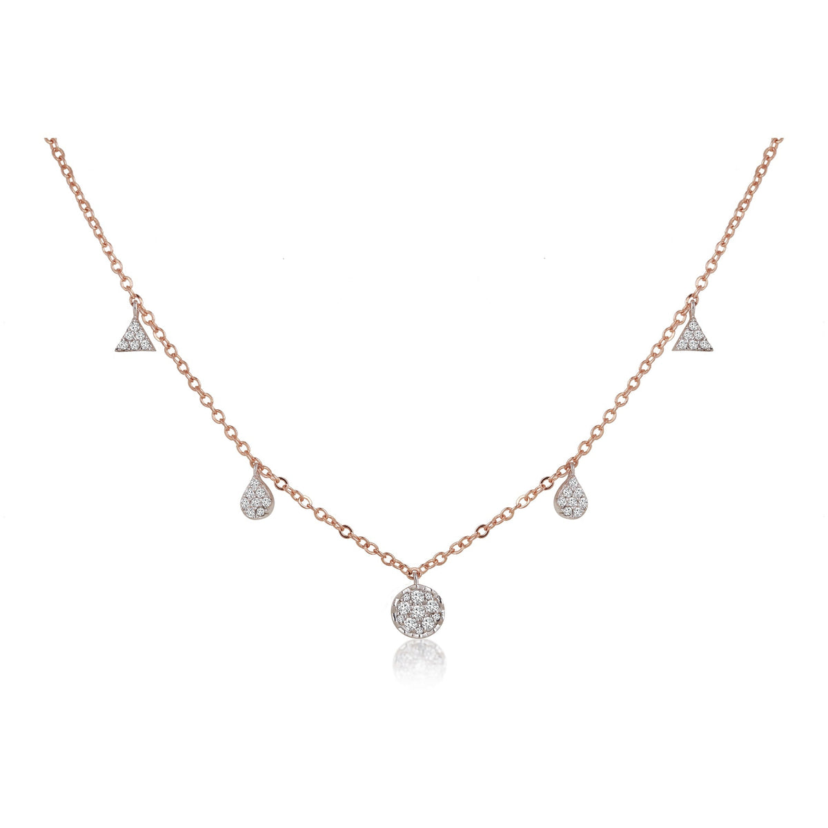 0.6 CT Round Lab Grown Diamond Multiple Stone Necklace