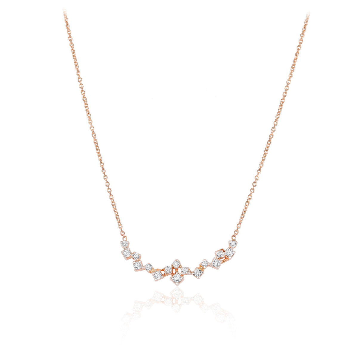 0.3 TCW Round Lab Grown Diamond Multiple Stone Necklace