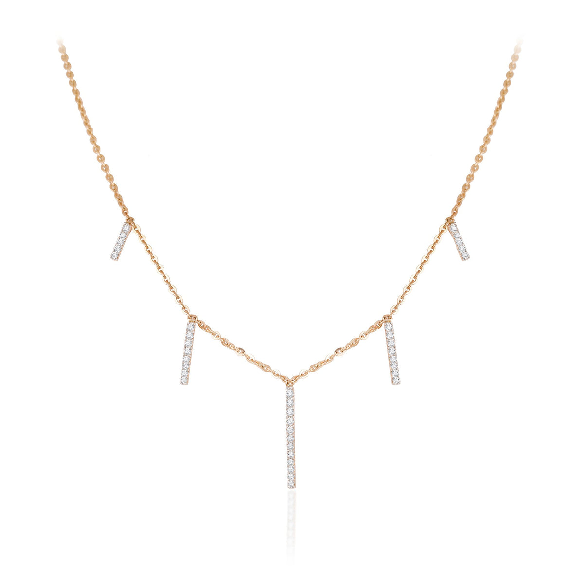 0.6 TCW Round Lab Grown Diamond Multiple Barlet Necklace