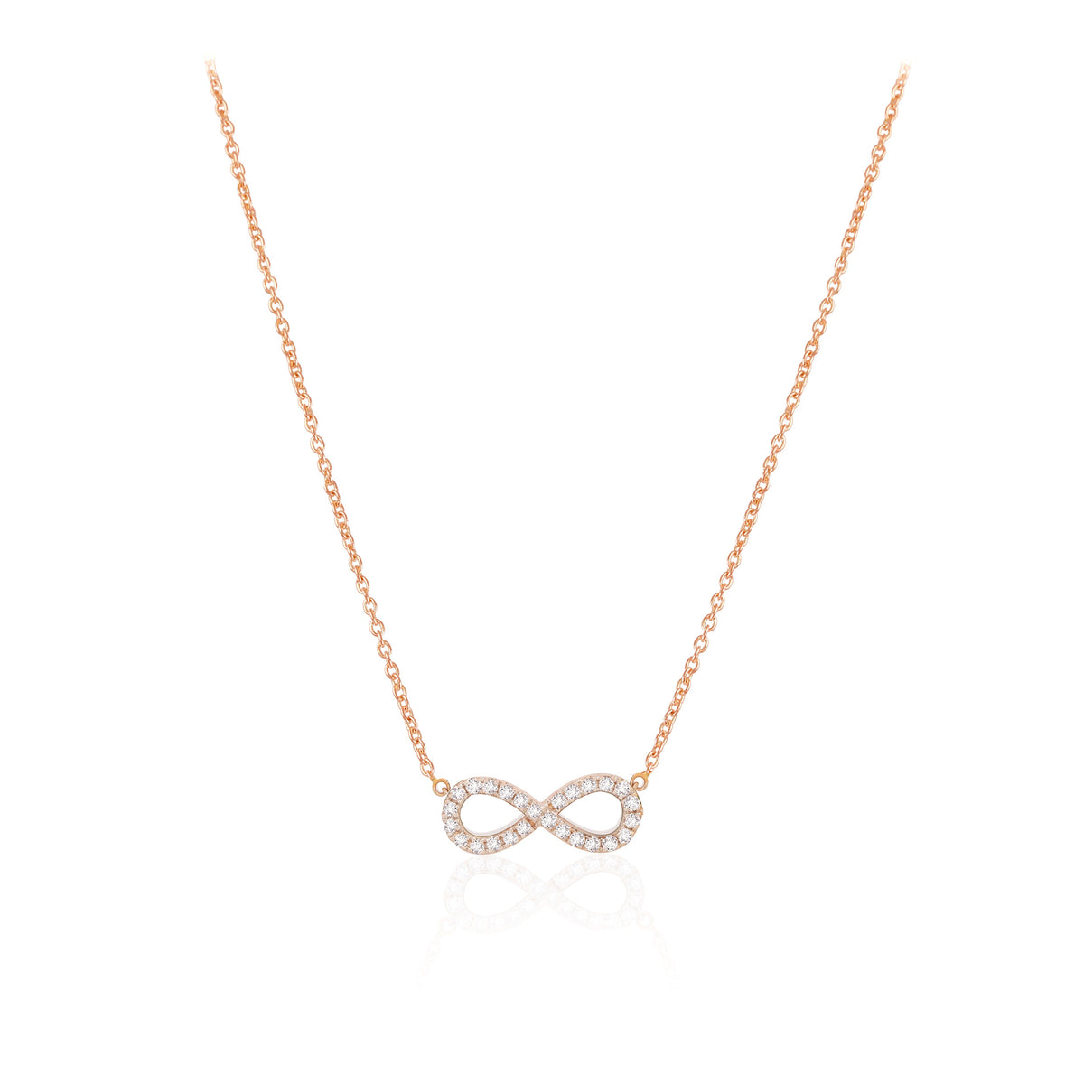 0.5 TCW Round Lab Grown Diamond Infinity Necklace