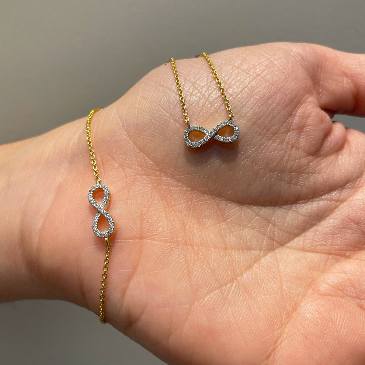 0.5 TCW Round Lab Grown Diamond Infinity Necklace