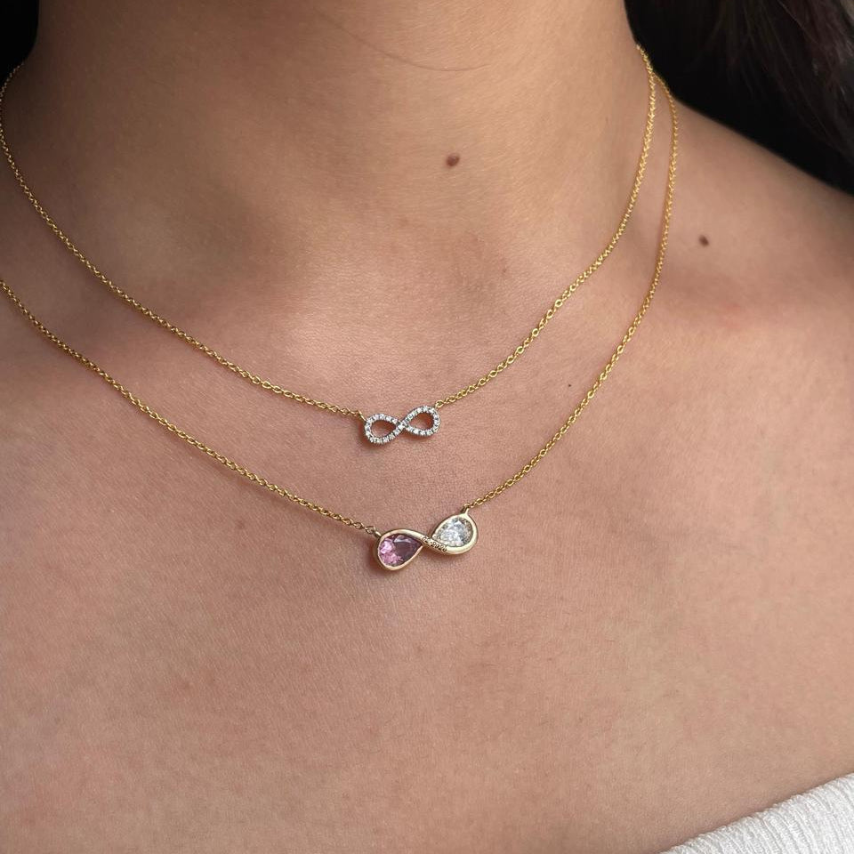 0.5 TCW Round Lab Grown Diamond Infinity Necklace