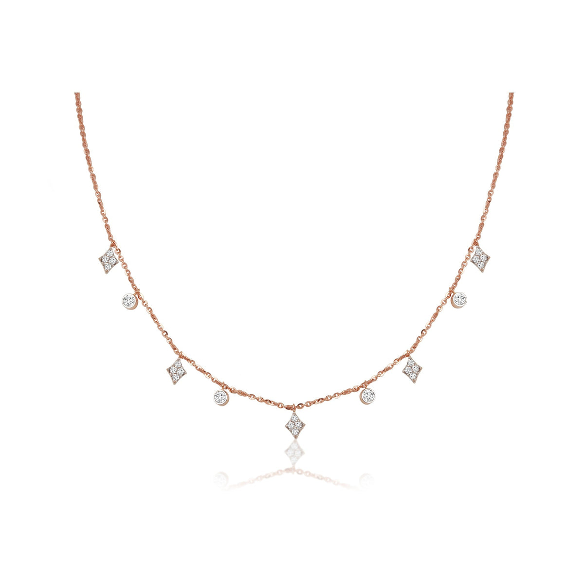 1 TCW Round Lab Grown Diamond Multiple Stone Necklace