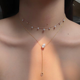 1 TCW Round Lab Grown Diamond Multiple Stone Necklace