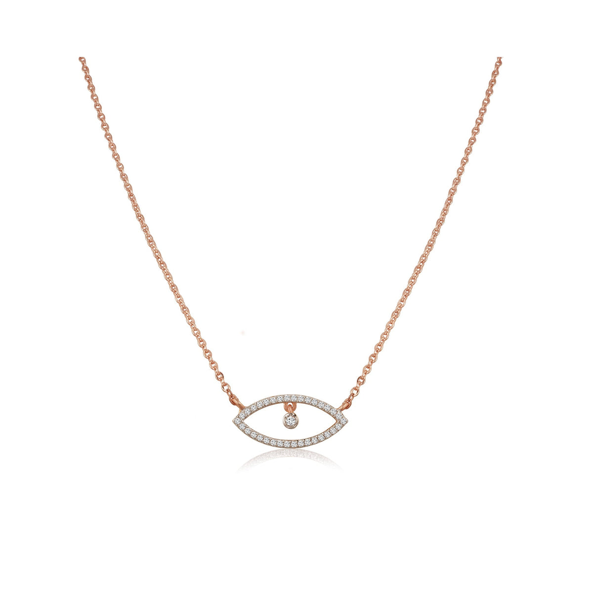 0.5 TCW Round Lab Grown Diamond Evil Eye Necklace