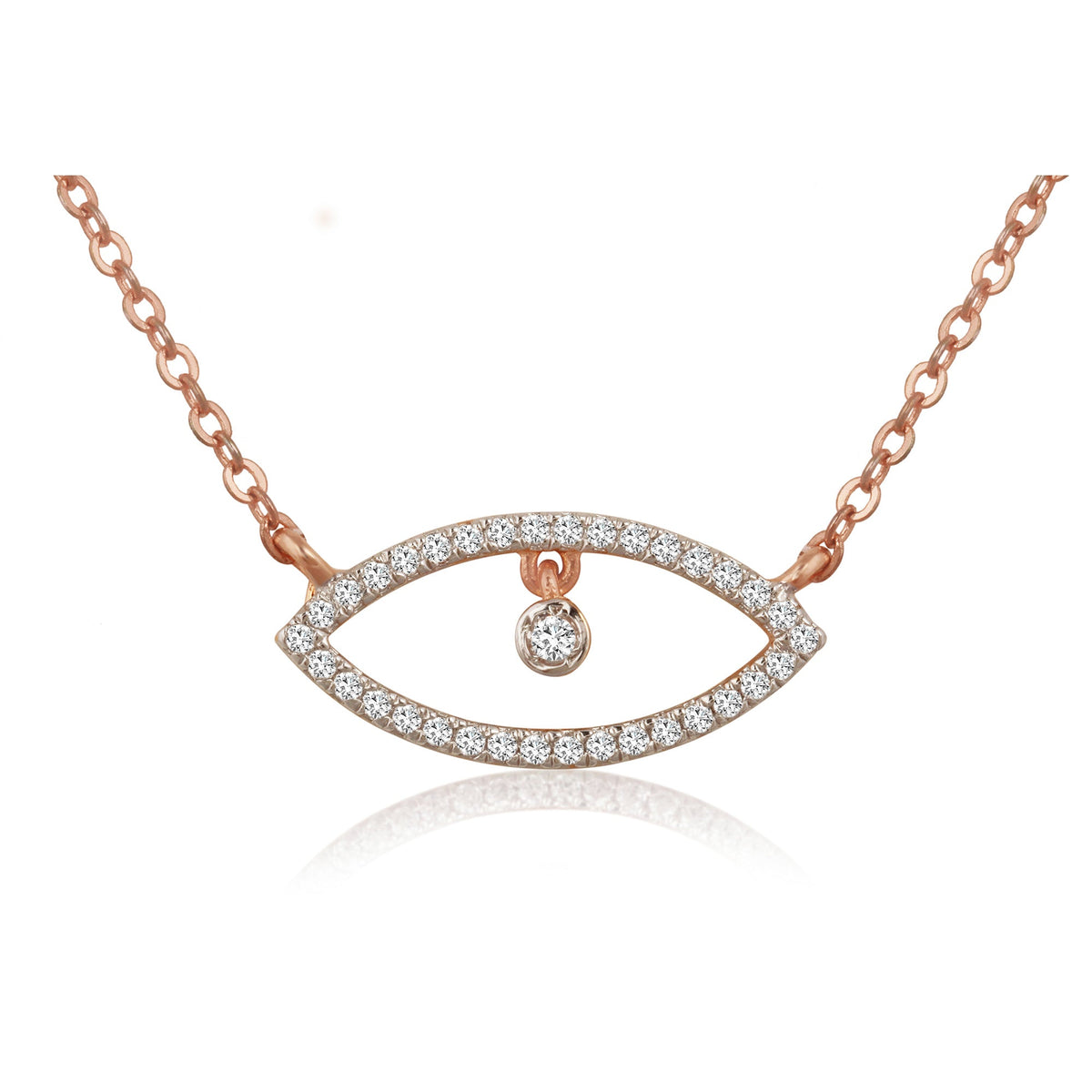 0.5 TCW Round Lab Grown Diamond Evil Eye Necklace