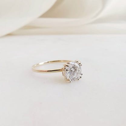 1.50 CT Cushion Hidden Halo Lab Grown Diamond Engagement Ring