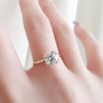 1.50 CT Cushion Hidden Halo Lab Grown Diamond Engagement Ring