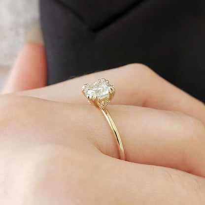 1.50 CT Cushion Hidden Halo Lab Grown Diamond Engagement Ring