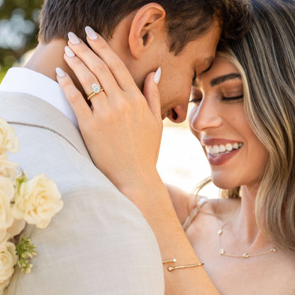3 CT Oval Hidden Halo Moissanite Engagement Ring