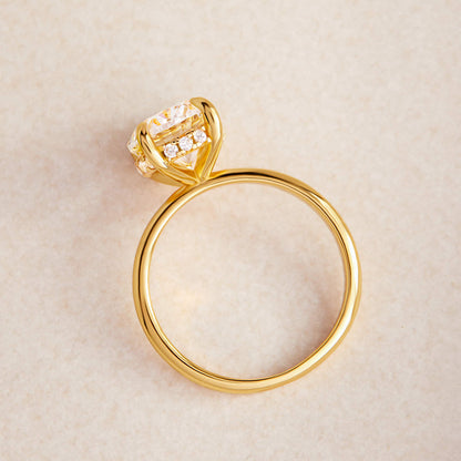 3 CT Oval Hidden Halo Moissanite Engagement Ring