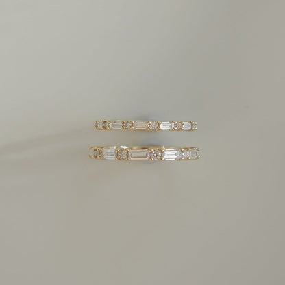 0.40 TCW Baguette & Round Full Eternity Lab Grown Diamond Wedding Band