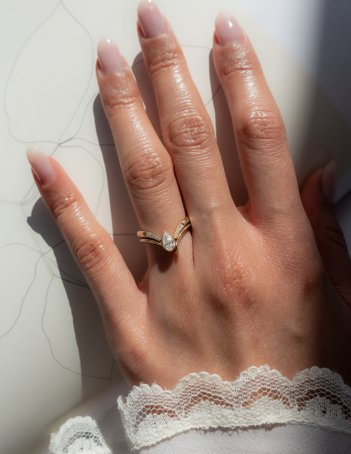 0.5 CT Pear Cut Lab Grown Diamond Solitaire Engagement Ring