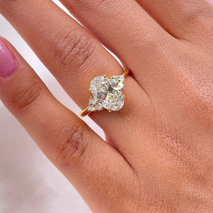 2.5 CT Oval Cluster Lab Grown Diamond Engagement Ring