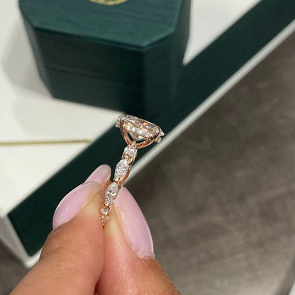 2.5 CT Oval Pave Lab Grown Diamond Engagement Ring