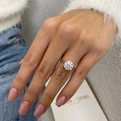 2 CT Round Solitaire Lab Grown Diamond Engagement Ring