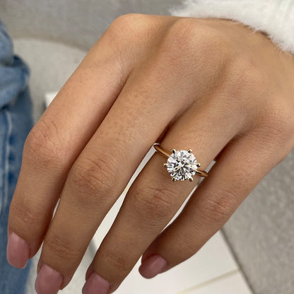 2 CT Round Solitaire Lab Grown Diamond Engagement Ring