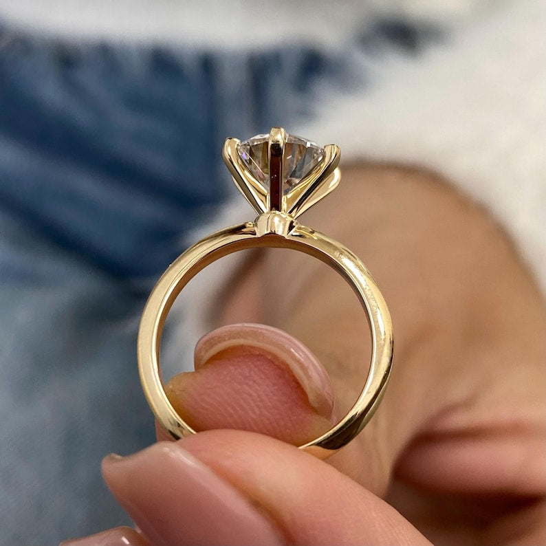 2 CT Round Solitaire Lab Grown Diamond Engagement Ring