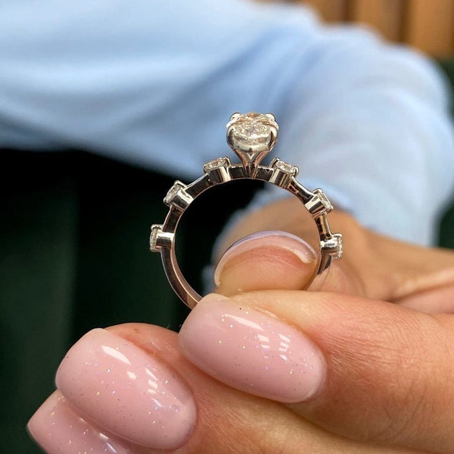 1 CT Marquise Dainty Lab Grown Diamond Engagement Ring