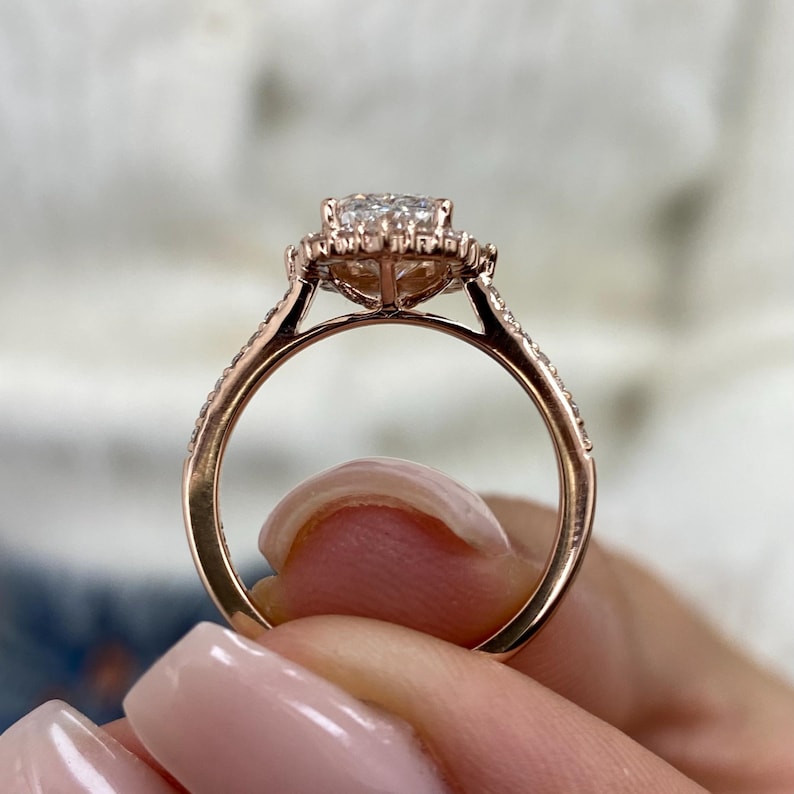 1.5 CT Radiant Pave Lab Grown Diamond Engagement Ring