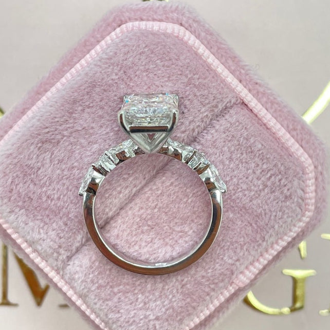 2.5 CT Radiant Pave Lab Grown Diamond Engagement Ring