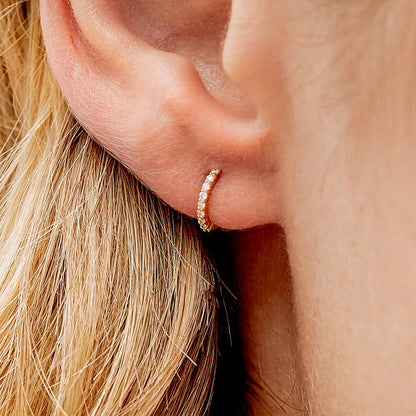 0.9 TCW Round Lab Grown Diamond Huggies Earrings