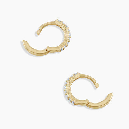0.9 TCW Round Lab Grown Diamond Huggies Earrings