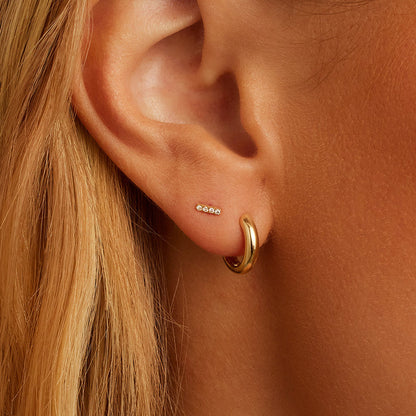0.016 TCW Round Lab Grown Diamond Bar Stud Earrings