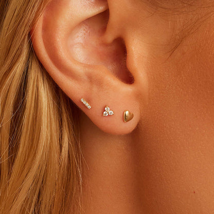 0.016 TCW Round Lab Grown Diamond Bar Stud Earrings