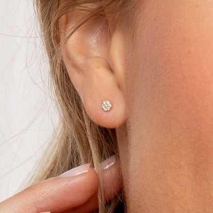 0.07 TCW Round Lab Grown Diamond Stud Earrings