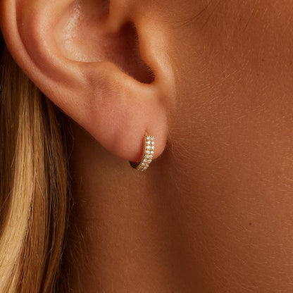 0.10 TCW Round Lab Grown Diamond Huggies Earrings