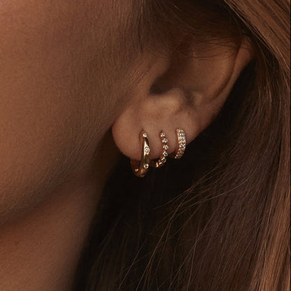 0.10 TCW Round Lab Grown Diamond Huggies Earrings