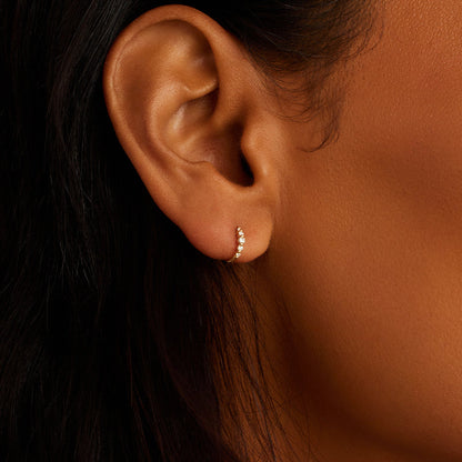 0.1036 TCW Round Lab Grown Diamond Huggies Earrings