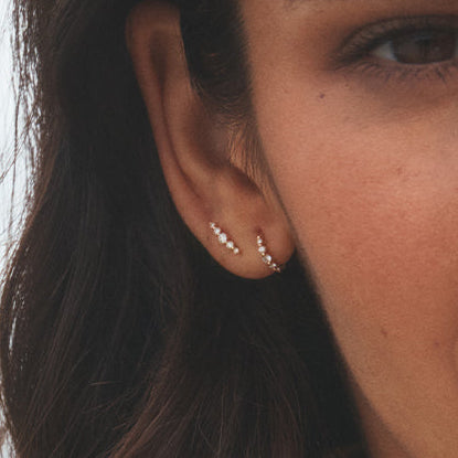 0.1036 TCW Round Lab Grown Diamond Huggies Earrings