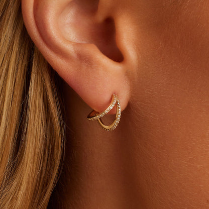 0.30 TCW Round Lab Grown Diamond Huggies Earrings